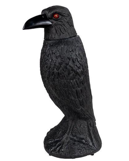 Bewitched Black Raven With Movement, Light & Sound 39cm