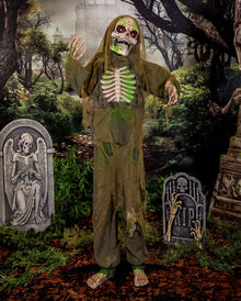 Vermoderter Fetzenzombie mit Licht, Sound & Bewegung 163cm