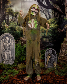 Vermoderter Fetzenzombie mit Licht, Sound & Bewegung 163cm