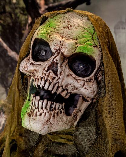 Vermoderter Fetzenzombie mit Licht, Sound & Bewegung 163cm