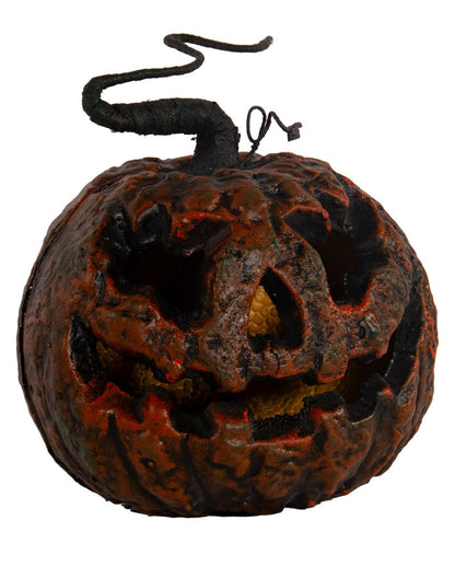 Rotten Halloween Pumpkin With Stalk & LED Light 25cm