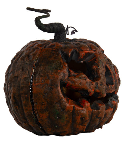 Rotten Halloween Pumpkin With Stalk & LED Light 25cm