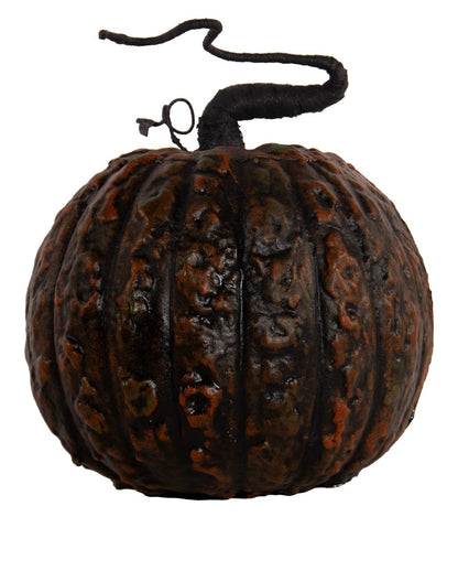 Rotten Halloween Pumpkin With Stalk & LED Light 25cm