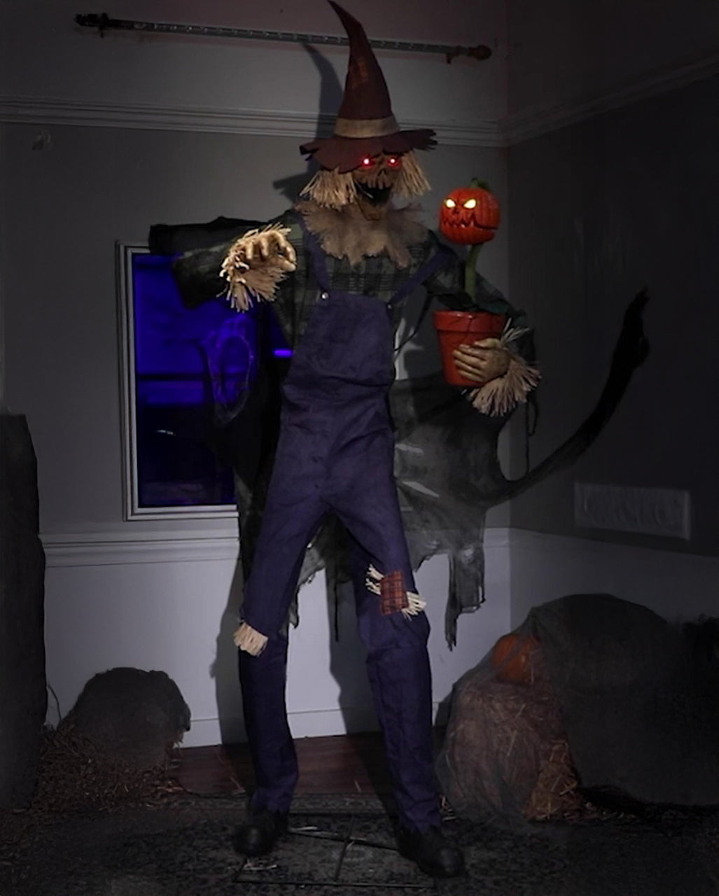 Verrottete Vogelscheuche Halloween Animatronic 210cm