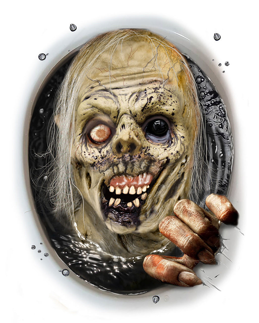 Verrotteter Zombie Klodeckel Sticker