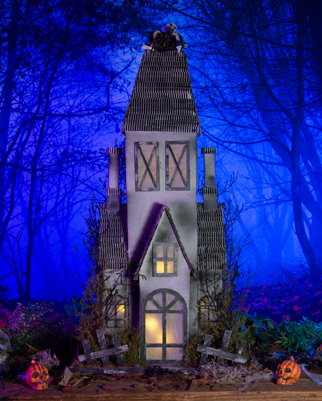 Weathered Ghost House With Lighting 95x53cm