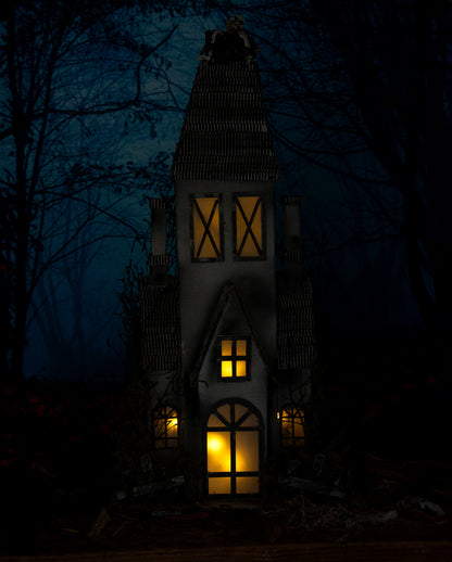 Weathered Ghost House With Lighting 95x53cm