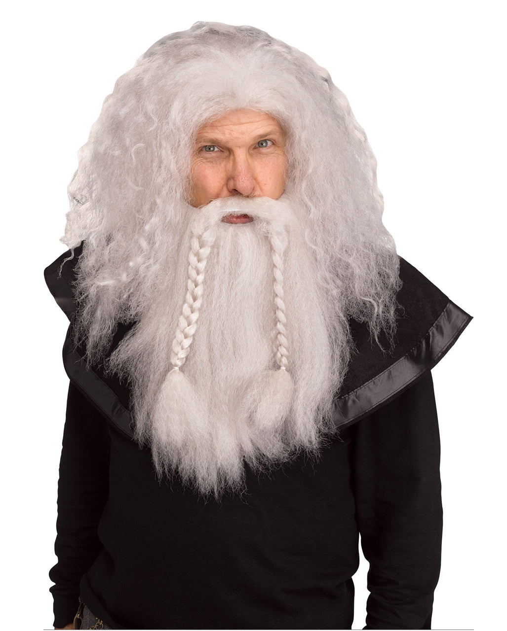Graue Viking Perücke mit Bart