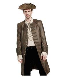 Brauner viktorianischer Piratenmantel Deluxe