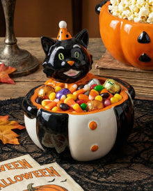 Vintage Halloween Katze Süßigkeiten Schale
