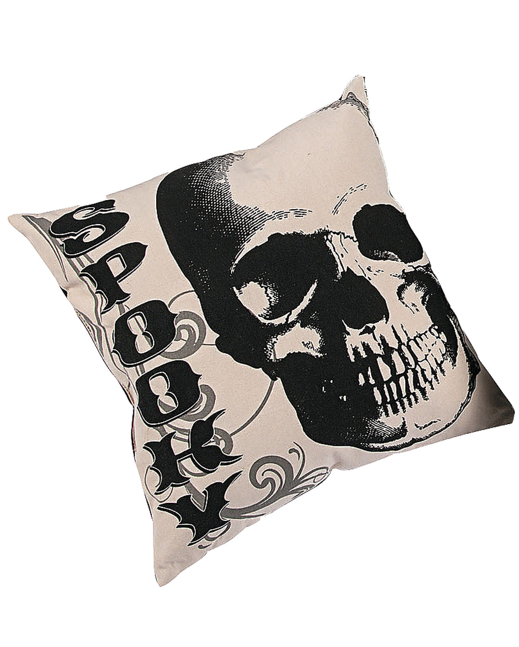 Vintage Halloween Kissen mit Totenschädel