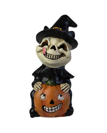 Squelette Vintage Avec Citrouille Figure Décorative 8 Cm