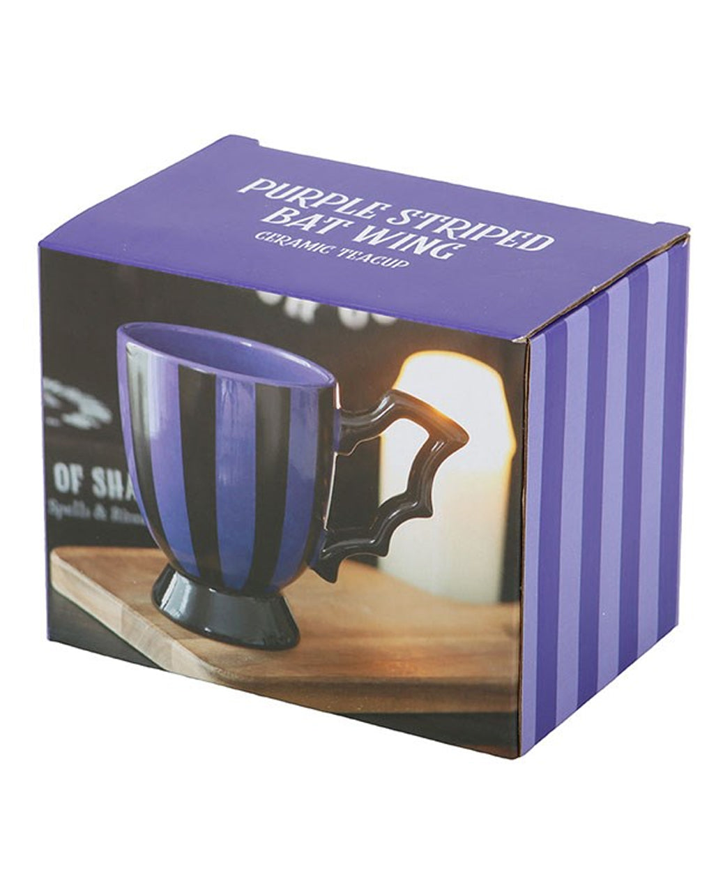 Purple Striped Bat Wing Teacup