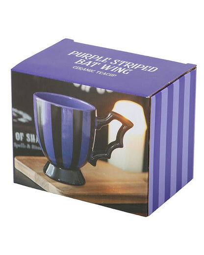 Purple Striped Bat Wing Teacup