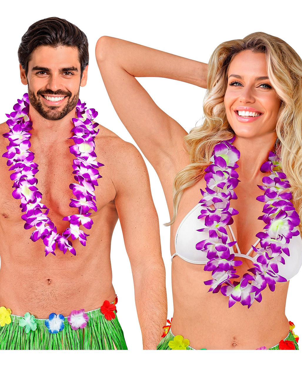Violette Hawaiikette mit Blüten