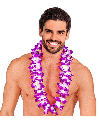 Violette Hawaiikette mit Blüten