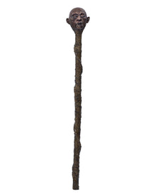 Voodoo Gehstock mit Schrumpfkopf 120cm