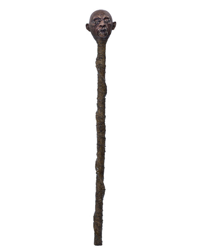 Bastón Vudú Con Cabeza Encogida 120cm