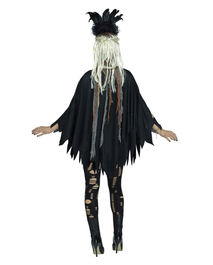 Kostümponcho Voodoo Skelett