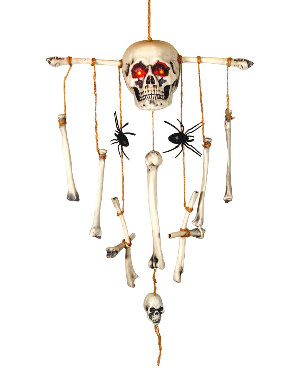 Voodoo Windspiel mit Totenkopf & Leuchtenden Augen 67cm