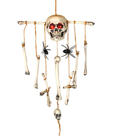 Voodoo Windspiel mit Totenkopf & Leuchtenden Augen 67cm