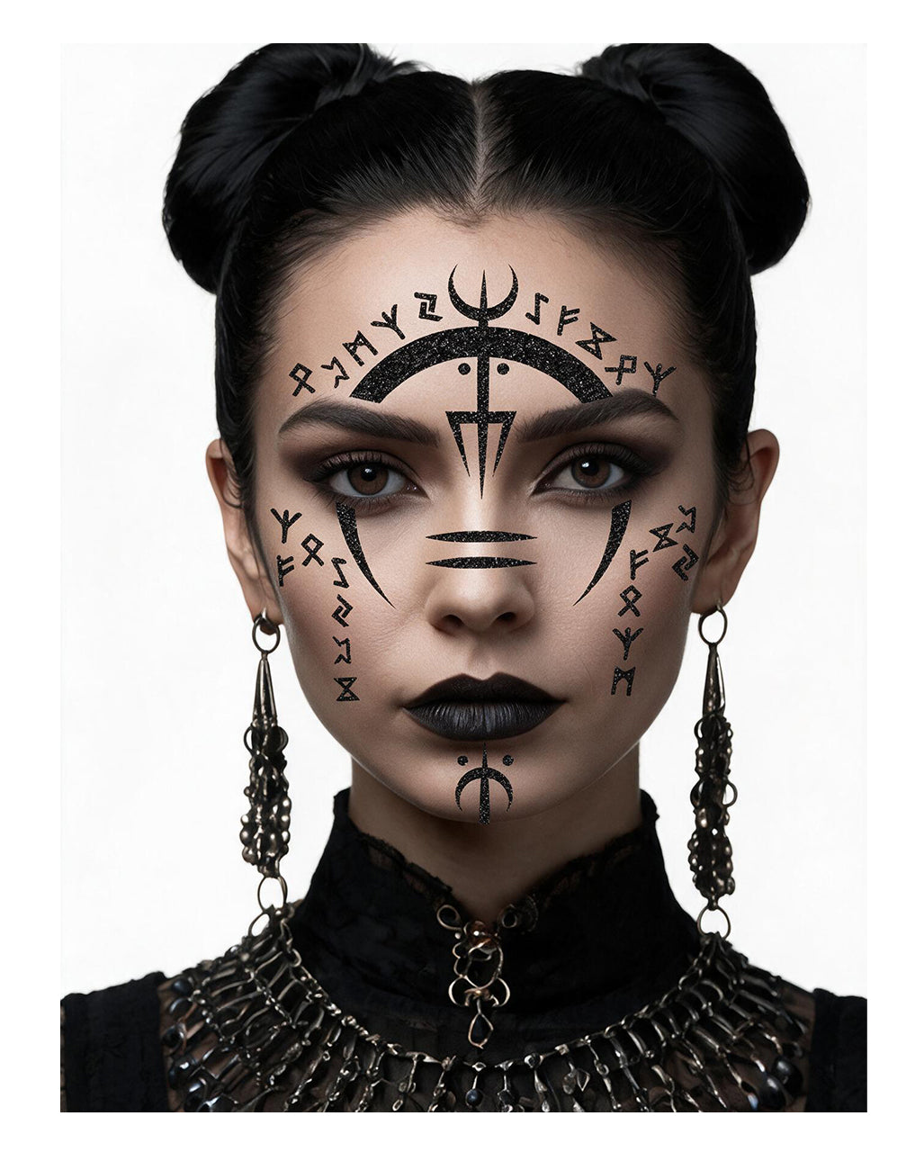 Voodoo Witch Glitter Face-Tattoo 13x15cm