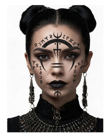 Voodoo Witch Glitzer Gesichts-Tattoo 13x15cm