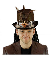Voodoo Zylinder mit Rastalocken