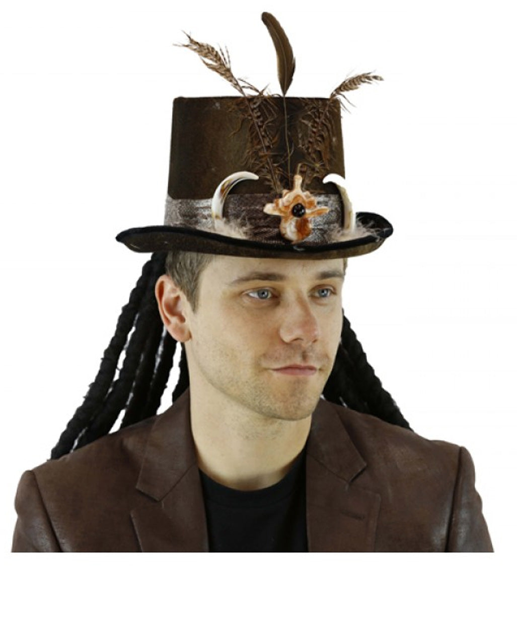 Voodoo Zylinder mit Rastalocken