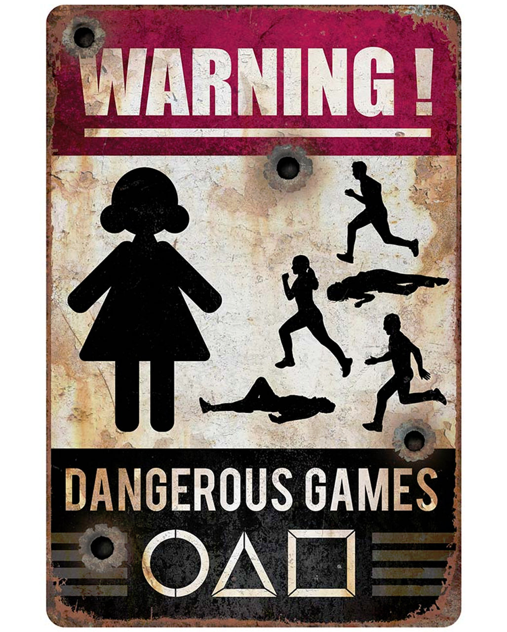 Warning Sign Dangerous Games 24x36 Cm