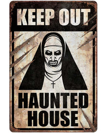 Warnschild Nonne Keep Out Haunted House 24x36 cm