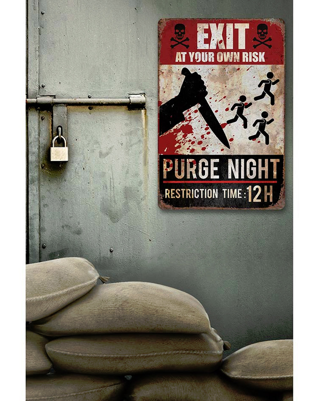 Warnschild Purge Night 24x36 cm