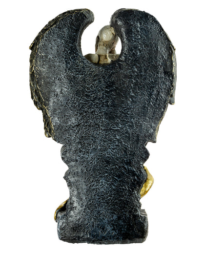 Weinender Todesengel mit Flügeln & Grabstein 32cm