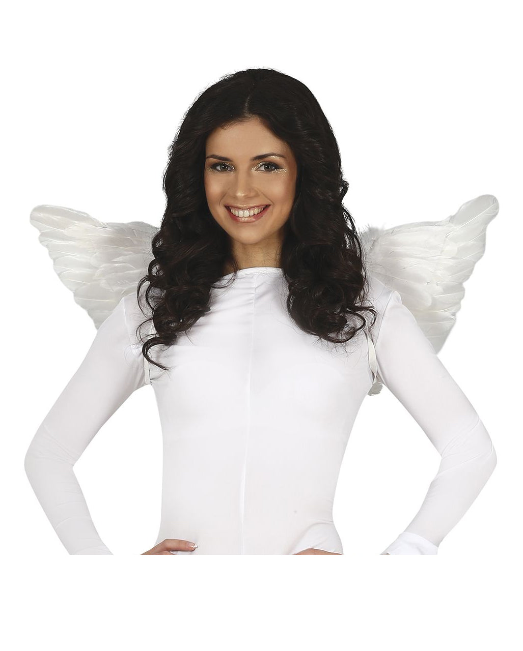 White Angel Wings With Feathers 65cm