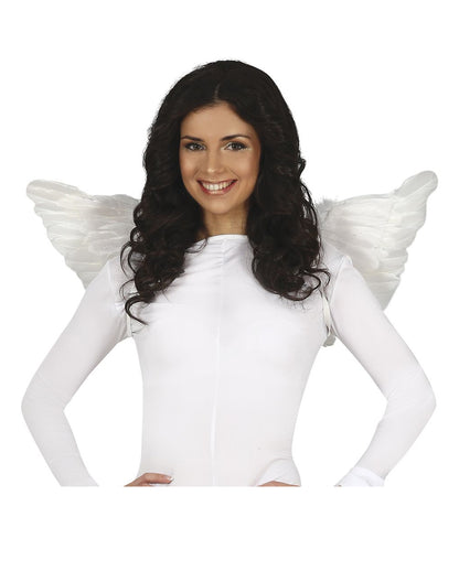 White Angel Wings With Feathers 65cm