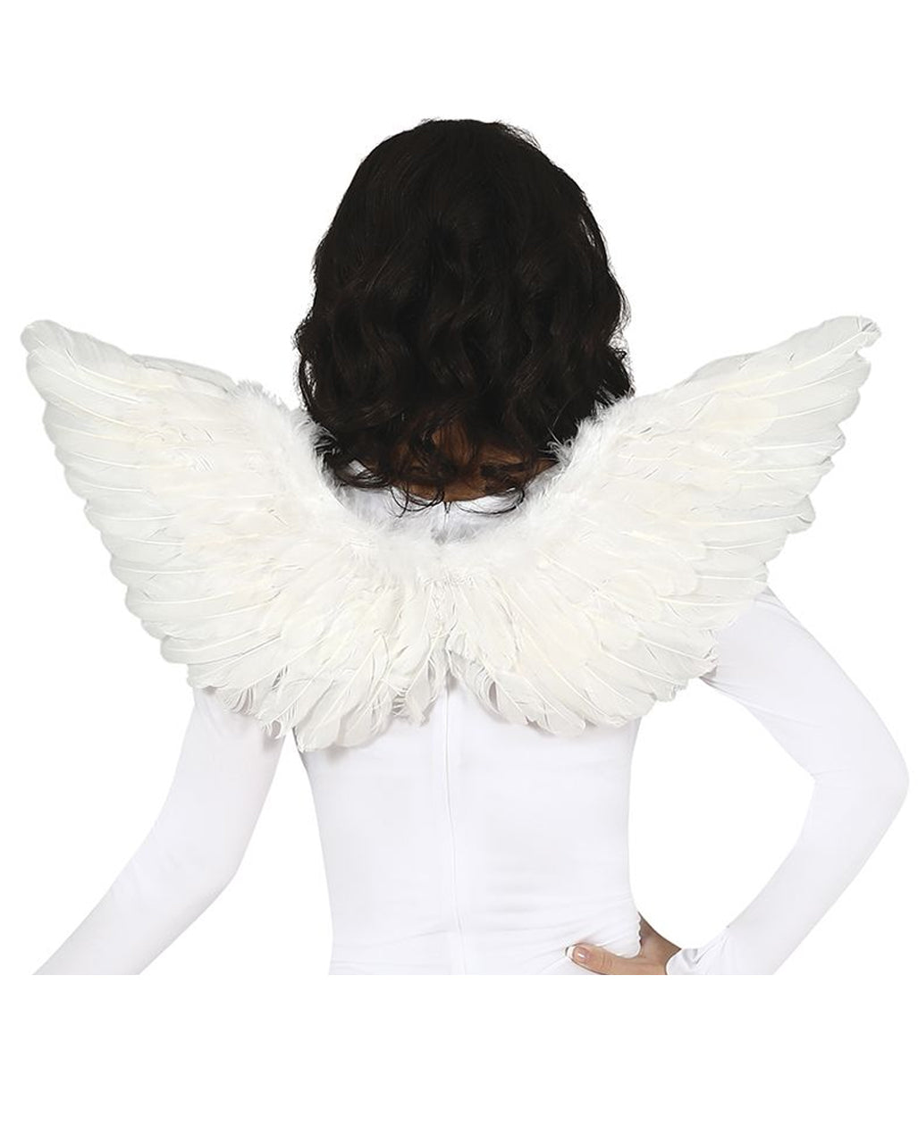 White Angel Wings With Feathers 65cm