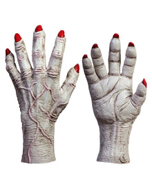 Weiße Horror Clown Hände Latex Handschuhe