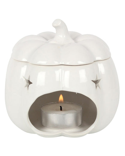 White Jack-O-Lantern Pumpkin Scented Lamp