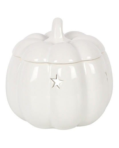 White Jack-O-Lantern Pumpkin Scented Lamp