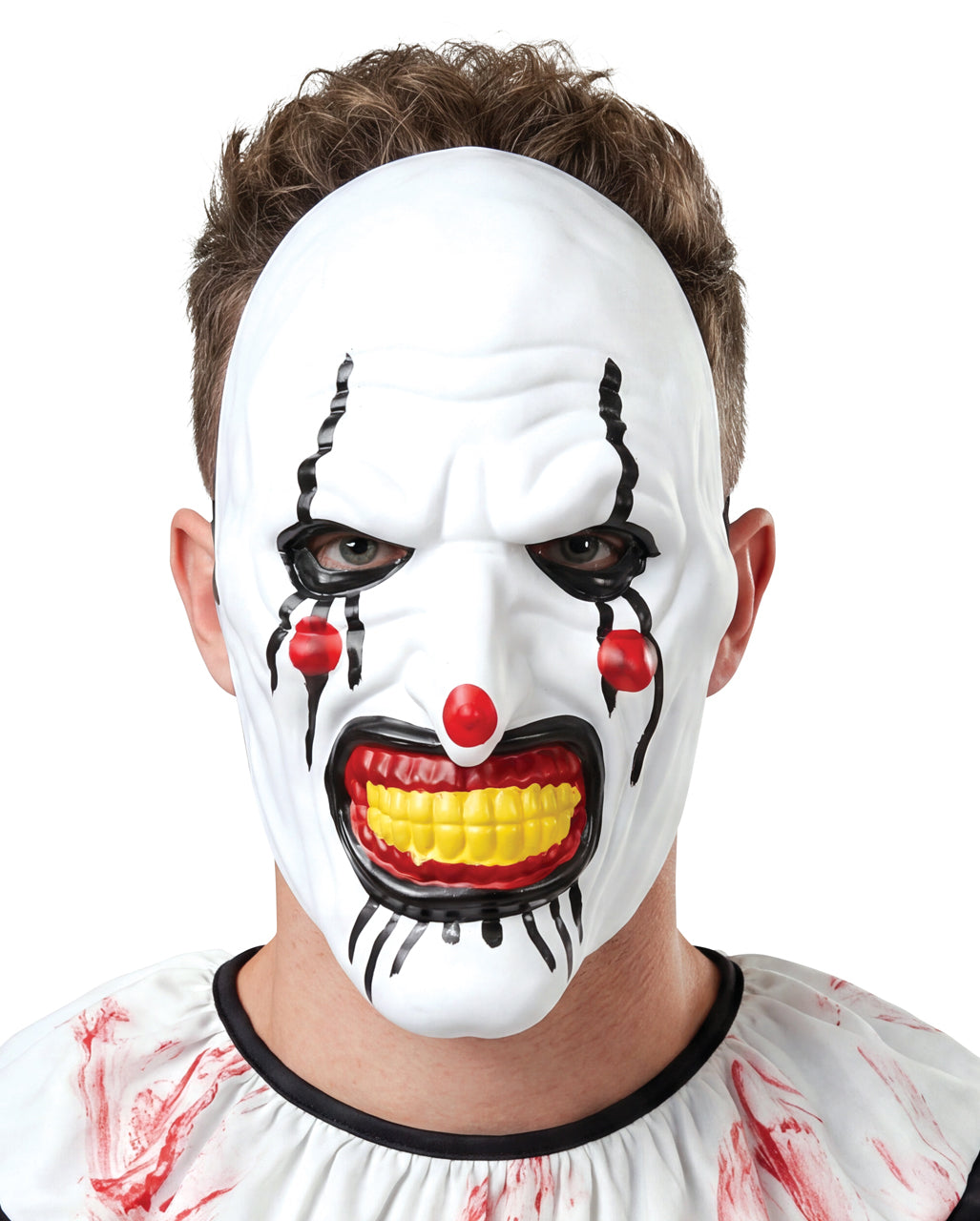 Weiße Killerclown Halbmaske