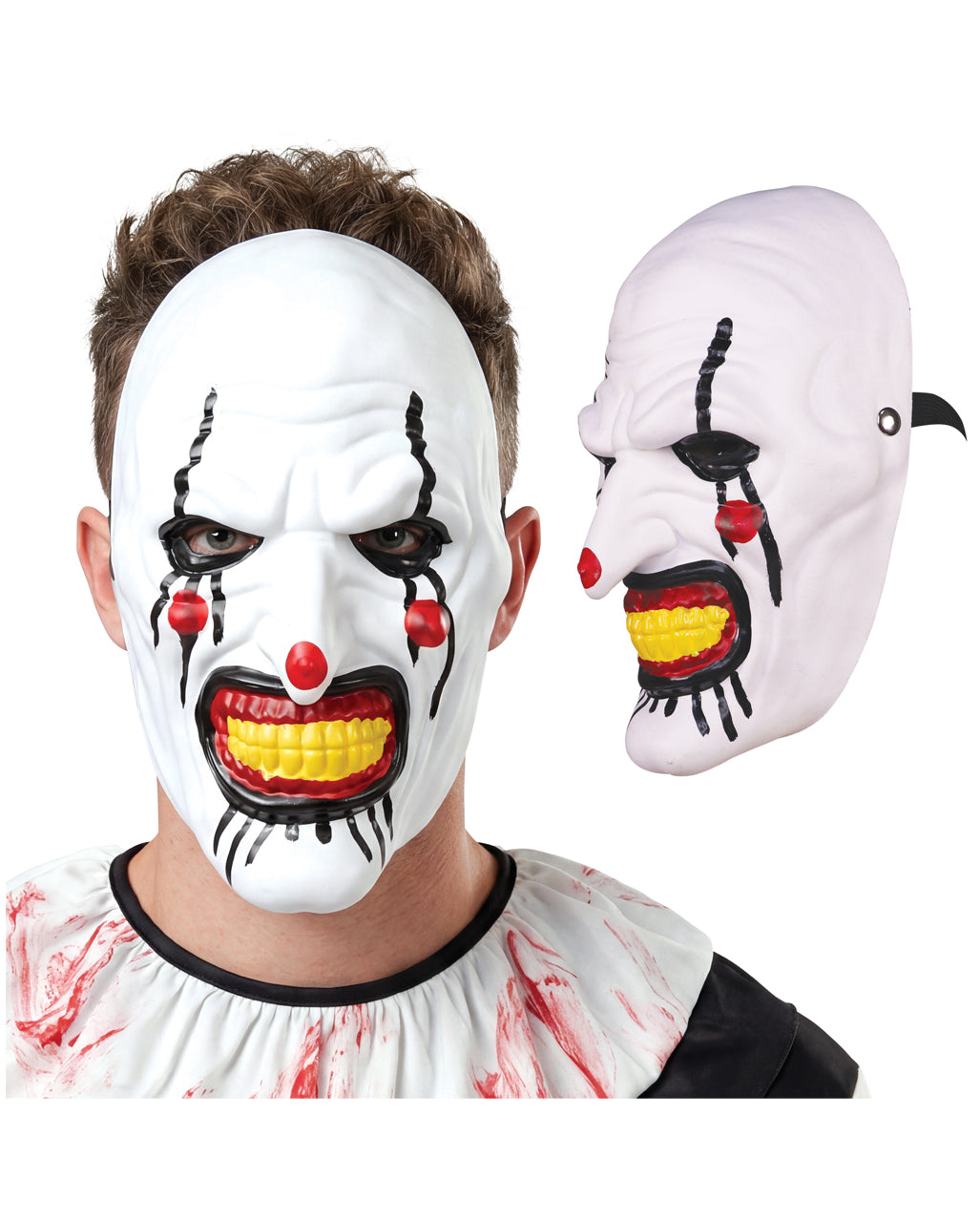 Weiße Killerclown Halbmaske