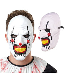 Weiße Killerclown Halbmaske