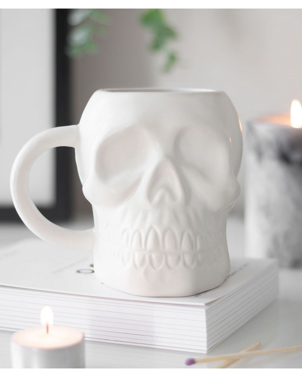 White Matte Skull Cup
