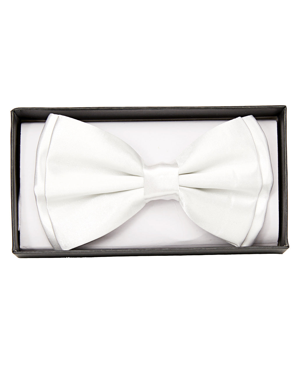 Weiße Satin Fliege Deluxe
