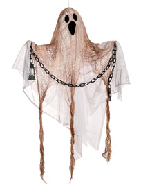 Fantasma Bianco Con Illuminazione Come Figura Appesa 90 Cm