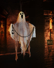 White Ghost With Lighting As A Hanging Figure 90cm