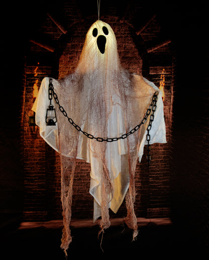 Fantasma Blanco Con Iluminación Como Figura Colgante 90cm