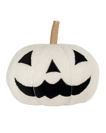 Weißer Halloween Kürbis als Zierkissen Ø 34cm