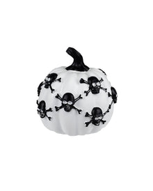 White Pumpkin With Skulls 13cm