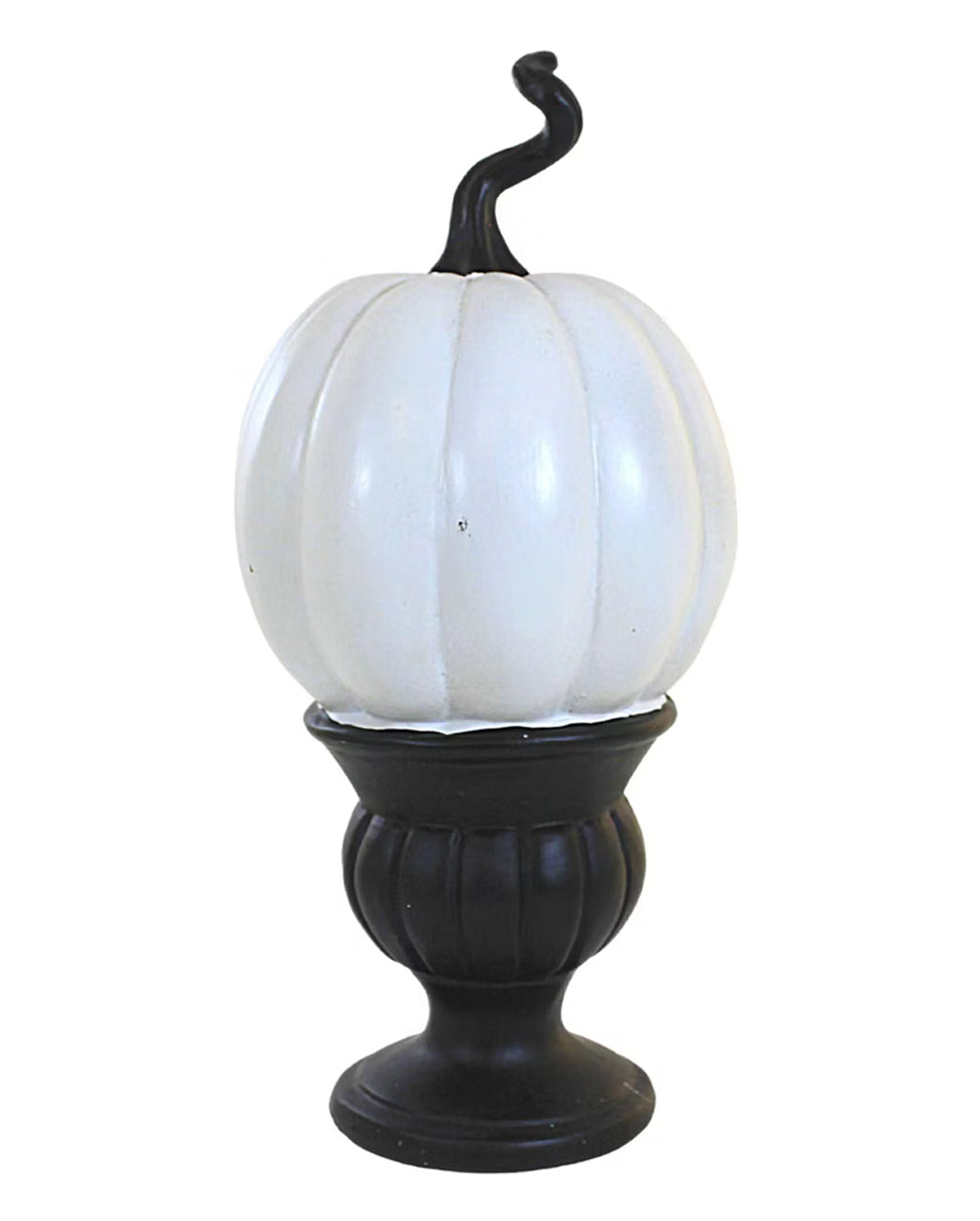 Weißer Kürbis & Gothic Podest mit LED 27cm
